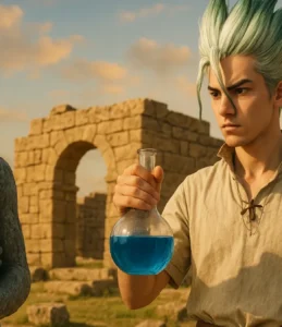 Dr Stone Filme ciência Senku petrificação humanidade reconstrução